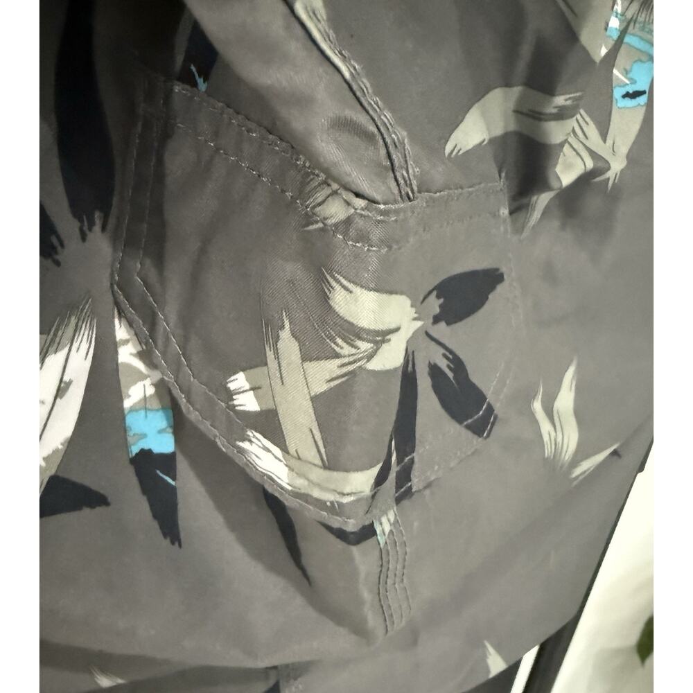 Men’s Kanu Reef Board Shorts W/ Pockets Drawstring Tropical Grey 10” 4XL NWT - Picture 7 of 12